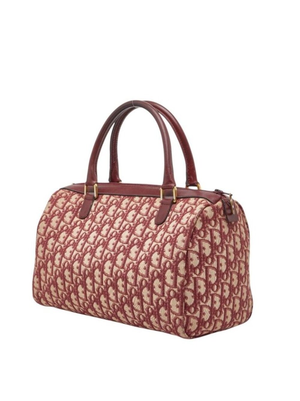 Dior Trotter Mini Boston Bag Red Canvas Leather - Picture 2 of 10